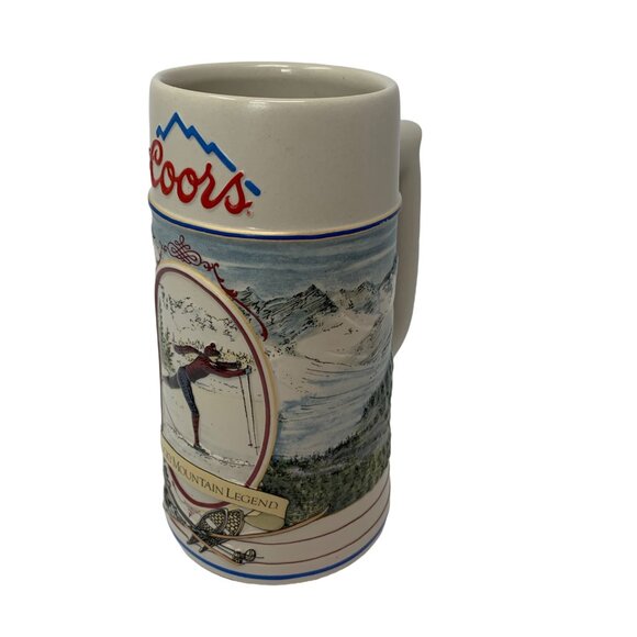 Coors Mug Stein Vintage 1991 Rocky Mountain Legend Series X Country Skiing - Picture 10 of 13